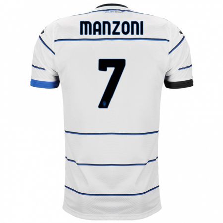 Kandiny Niño Camiseta Alberto Manzoni #7 Blanco 2ª Equipación 2023/24 La Camisa Chile