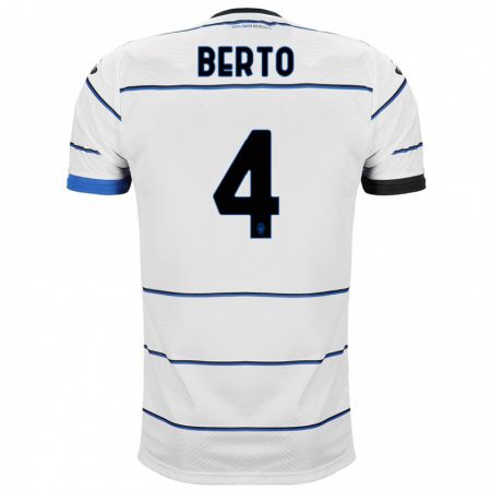 Kandiny Niño Camiseta Gabriele Berto #4 Blanco 2ª Equipación 2023/24 La Camisa Chile