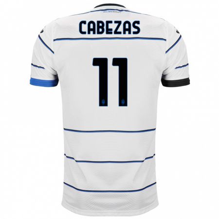 Kandiny Niño Camiseta Bryan Cabezas #11 Blanco 2ª Equipación 2023/24 La Camisa Chile