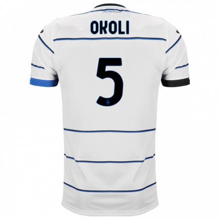 Kandiny Niño Camiseta Caleb Okoli #5 Blanco 2ª Equipación 2023/24 La Camisa Chile