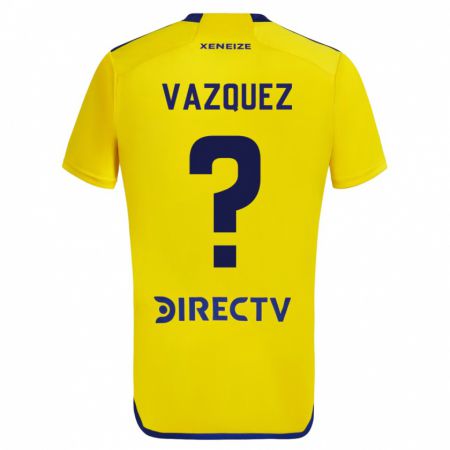 Kandiny Niño Camiseta Luis Vázquez #0 Amarillo 2ª Equipación 2023/24 La Camisa Chile