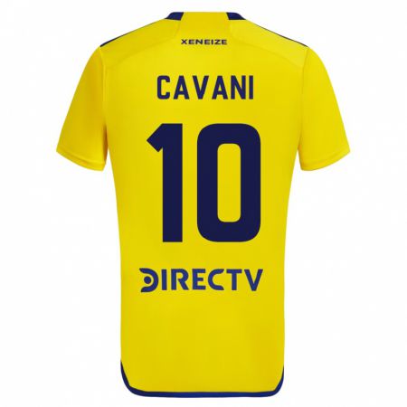 Kandiny Niño Camiseta Edinson Cavani #10 Amarillo 2ª Equipación 2023/24 La Camisa Chile