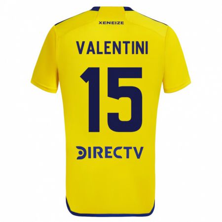 Kandiny Niño Camiseta Nicolás Valentini #15 Amarillo 2ª Equipación 2023/24 La Camisa Chile