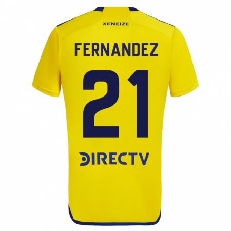 Kandiny Niño Camiseta Ezequiel Fernández #21 Amarillo 2ª Equipación 2023/24 La Camisa Chile