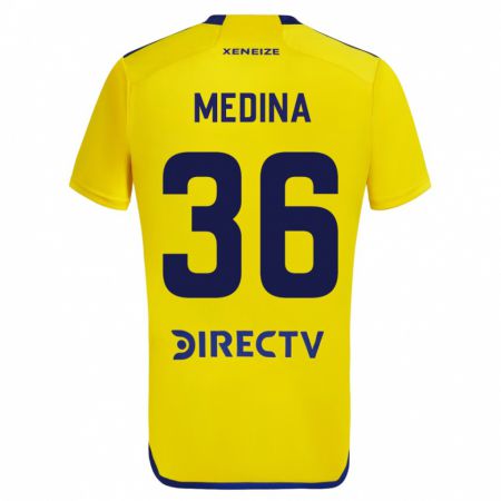 Kandiny Niño Camiseta Cristian Medina #36 Amarillo 2ª Equipación 2023/24 La Camisa Chile