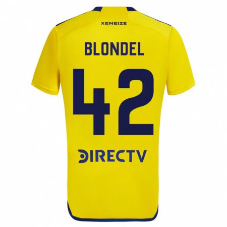 Kandiny Niño Camiseta Lucas Blondel #42 Amarillo 2ª Equipación 2023/24 La Camisa Chile