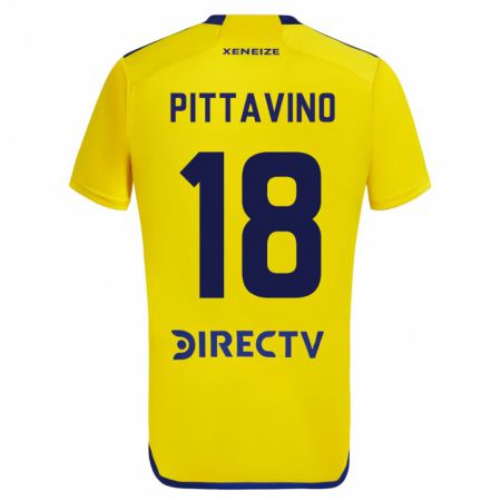 Kandiny Niño Camiseta Rodrigo Pittavino #18 Amarillo 2ª Equipación 2023/24 La Camisa Chile
