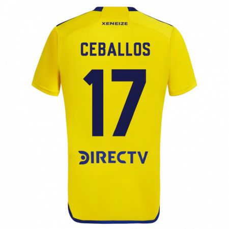 Kandiny Niño Camiseta Julián Ceballos #17 Amarillo 2ª Equipación 2023/24 La Camisa Chile