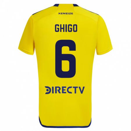 Kandiny Niño Camiseta Cecilia Ghigo #6 Amarillo 2ª Equipación 2023/24 La Camisa Chile