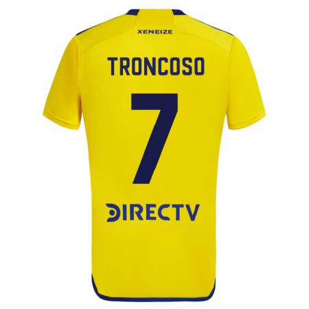 Kandiny Niño Camiseta Carolina Troncoso #7 Amarillo 2ª Equipación 2023/24 La Camisa Chile