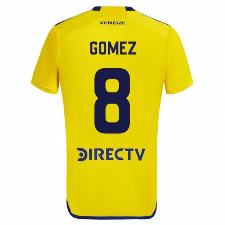 Kandiny Niño Camiseta Camila Gomez Ares #8 Amarillo 2ª Equipación 2023/24 La Camisa Chile