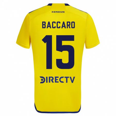 Kandiny Niño Camiseta Camila Baccaro #15 Amarillo 2ª Equipación 2023/24 La Camisa Chile