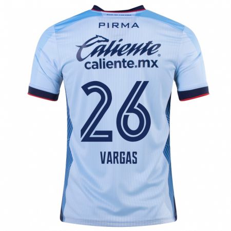Kandiny Niño Camiseta Carlos Vargas #26 Cielo Azul 2ª Equipación 2023/24 La Camisa Chile