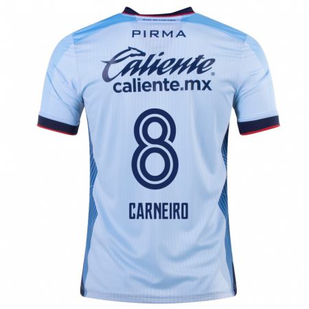 Kandiny Niño Camiseta Gonzalo Carneiro #8 Cielo Azul 2ª Equipación 2023/24 La Camisa Chile