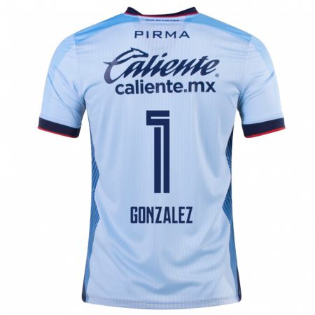Kandiny Niño Camiseta Itzayana Gonzalez #1 Cielo Azul 2ª Equipación 2023/24 La Camisa Chile