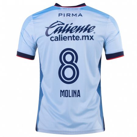 Kandiny Niño Camiseta Dalia Molina #8 Cielo Azul 2ª Equipación 2023/24 La Camisa Chile