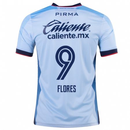 Kandiny Niño Camiseta Daniela Flores #9 Cielo Azul 2ª Equipación 2023/24 La Camisa Chile