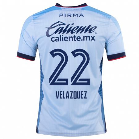 Kandiny Niño Camiseta Hireri Velazquez #22 Cielo Azul 2ª Equipación 2023/24 La Camisa Chile