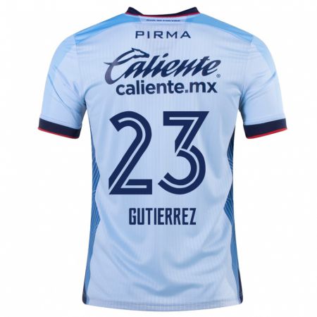 Kandiny Niño Camiseta Ivonne Gutierrez #23 Cielo Azul 2ª Equipación 2023/24 La Camisa Chile