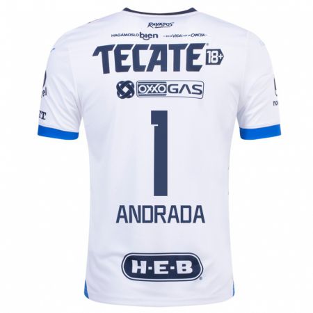 Kandiny Niño Camiseta Esteban Andrada #1 Blanco 2ª Equipación 2023/24 La Camisa Chile