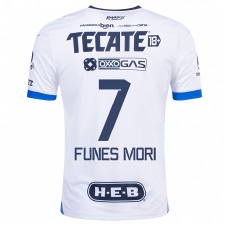 Kandiny Niño Camiseta Rogelio Funes Mori #7 Blanco 2ª Equipación 2023/24 La Camisa Chile