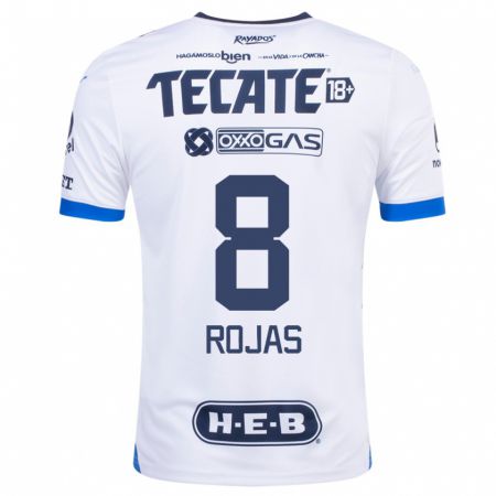 Kandiny Niño Camiseta Joao Rojas #8 Blanco 2ª Equipación 2023/24 La Camisa Chile