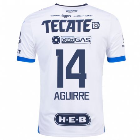 Kandiny Niño Camiseta Érick Aguirre #14 Blanco 2ª Equipación 2023/24 La Camisa Chile