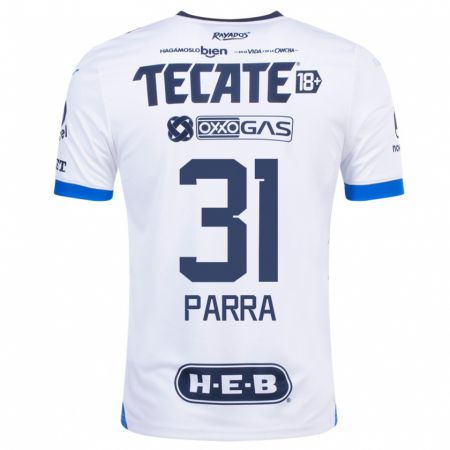 Kandiny Niño Camiseta Daniel Parra #31 Blanco 2ª Equipación 2023/24 La Camisa Chile