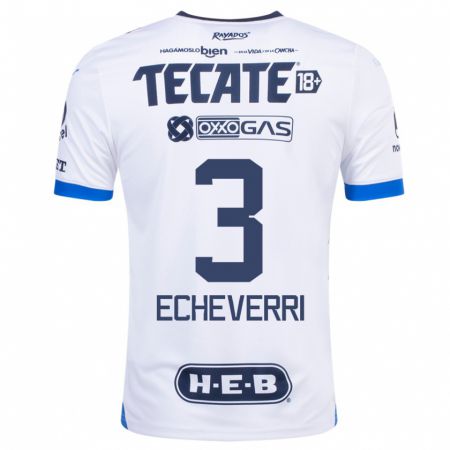 Kandiny Niño Camiseta Isabella Echeverri #3 Blanco 2ª Equipación 2023/24 La Camisa Chile