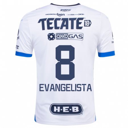 Kandiny Niño Camiseta Diana Evangelista #8 Blanco 2ª Equipación 2023/24 La Camisa Chile