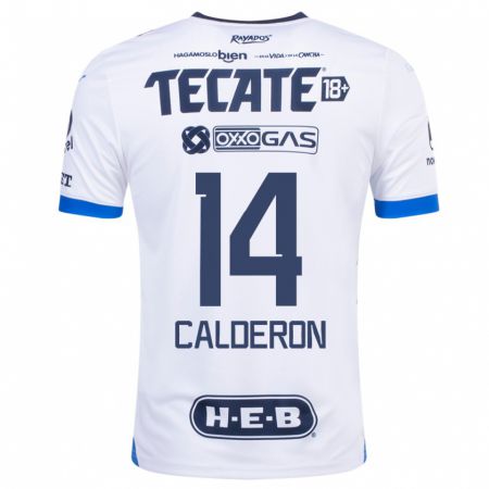 Kandiny Niño Camiseta Alejandra Calderon #14 Blanco 2ª Equipación 2023/24 La Camisa Chile