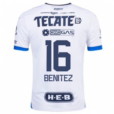 Kandiny Niño Camiseta Xanic Benitez #16 Blanco 2ª Equipación 2023/24 La Camisa Chile