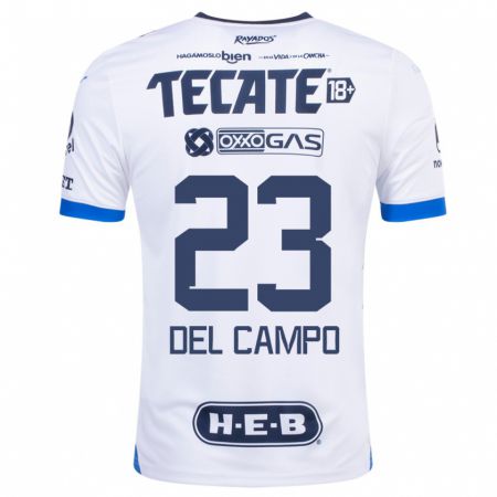 Kandiny Niño Camiseta Valeria Del Campo #23 Blanco 2ª Equipación 2023/24 La Camisa Chile