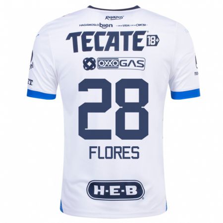 Kandiny Niño Camiseta Silvana Flores #28 Blanco 2ª Equipación 2023/24 La Camisa Chile