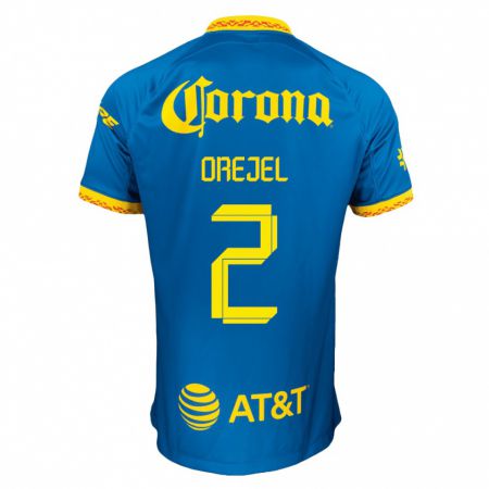 Kandiny Niño Camiseta Jocelyn Orejel #2 Azul 2ª Equipación 2023/24 La Camisa Chile