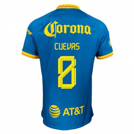 Kandiny Niño Camiseta Casandra Cuevas #8 Azul 2ª Equipación 2023/24 La Camisa Chile