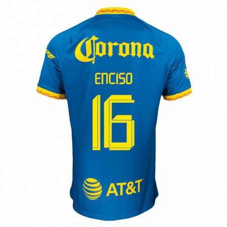 Kandiny Niño Camiseta Sabrina Enciso #16 Azul 2ª Equipación 2023/24 La Camisa Chile