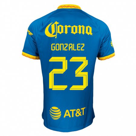 Kandiny Niño Camiseta Itzel Gonzalez #23 Azul 2ª Equipación 2023/24 La Camisa Chile