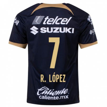 Kandiny Niño Camiseta Rodrigo López #7 Azul Oscuro 2ª Equipación 2023/24 La Camisa Chile