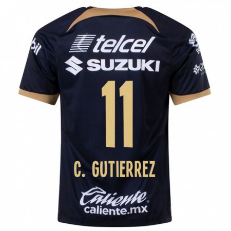 Kandiny Niño Camiseta Carlos Gutiérrez #11 Azul Oscuro 2ª Equipación 2023/24 La Camisa Chile