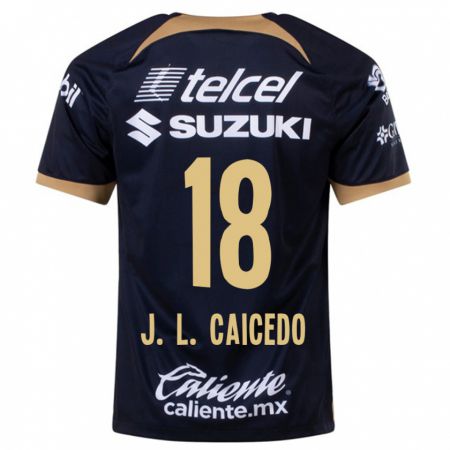 Kandiny Niño Camiseta José Caicedo #18 Azul Oscuro 2ª Equipación 2023/24 La Camisa Chile