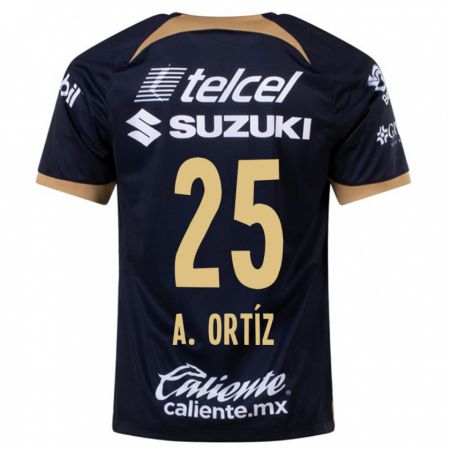 Kandiny Niño Camiseta Arturo Ortiz #25 Azul Oscuro 2ª Equipación 2023/24 La Camisa Chile