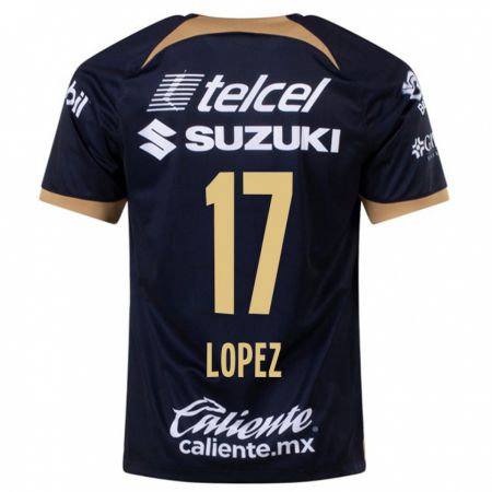 Kandiny Niño Camiseta Leonel Lopez #17 Azul Oscuro 2ª Equipación 2023/24 La Camisa Chile