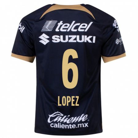 Kandiny Niño Camiseta Nathalia Lopez #6 Azul Oscuro 2ª Equipación 2023/24 La Camisa Chile