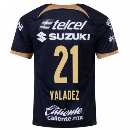 Kandiny Niño Camiseta Natalia Macias Valadez #21 Azul Oscuro 2ª Equipación 2023/24 La Camisa Chile