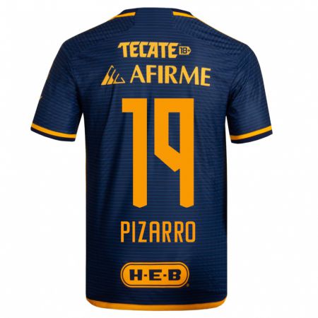 Kandiny Niño Camiseta Guido Pizarro #19 Azul Oscuro 2ª Equipación 2023/24 La Camisa Chile