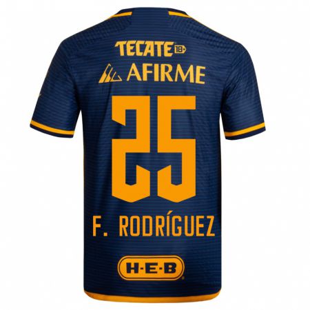 Kandiny Niño Camiseta Felipe Rodríguez #25 Azul Oscuro 2ª Equipación 2023/24 La Camisa Chile