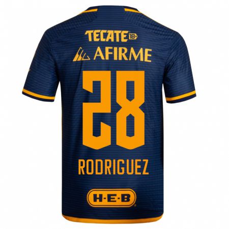 Kandiny Niño Camiseta Luis Rodriguez #28 Azul Oscuro 2ª Equipación 2023/24 La Camisa Chile