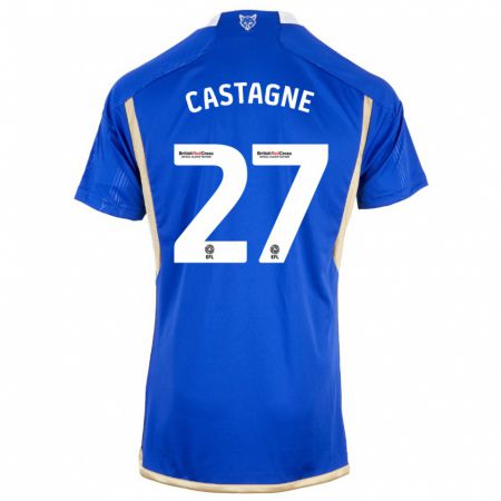 Kandiny Hombre Camiseta Timothy Castagne #27 Azul Real 1ª Equipación 2023/24 La Camisa Chile
