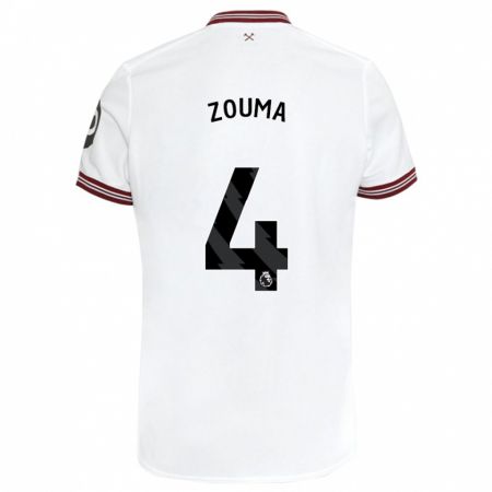 Kandiny Hombre Camiseta Kurt Zouma #4 Blanco 2ª Equipación 2023/24 La Camisa Chile